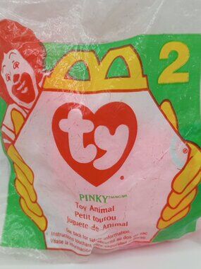 Vintage 1997 Sealed McDonalds Happy Meal TY Teenie Beanie Baby #2 Pinky Flamingo